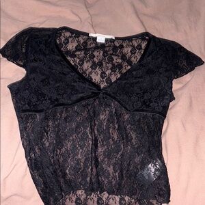 Elegant Black Lace Women Top